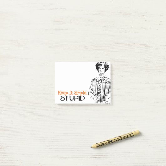 Behalt es einfach, stupid | Schnelles Viktorianisc Post-it Klebezettel (Auf Schreibtisch)