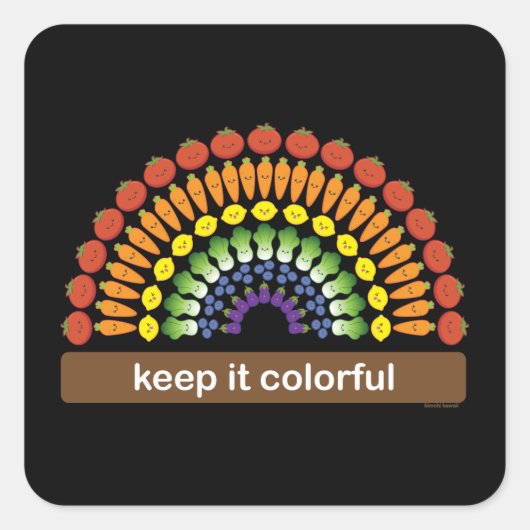 Behalt es farbenfroh! quadratischer aufkleber (Vorderseite)
