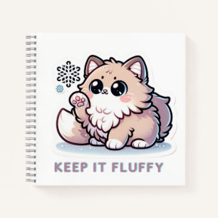 Behalt es Fluffy kitten auf Notebook Notizblock