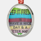 behalt es Freesh Silbernes Ornament (Links)