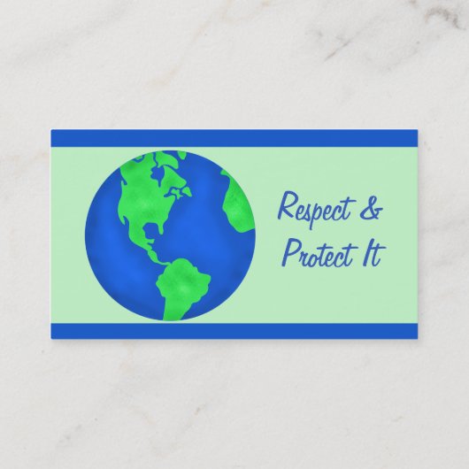 Behalt es Green Protect Earth Environment Art Cust Visitenkarte (Rückseite)