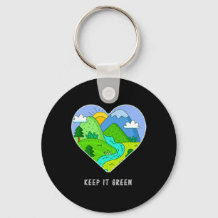 Behalt es Green Save the Planet Earth Day Geschenk Schlüsselanhänger