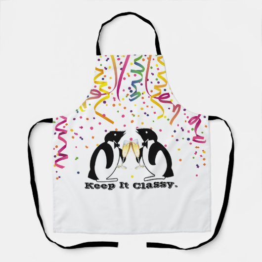 Behalt es klassische Pinguine All-over-Print-Schür Schürze (Vorderseite)