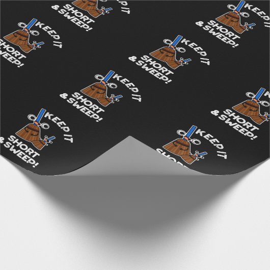 Behalt es Kurz und Sweep Funny Funny Broom Pun Dar Geschenkpapier (Ecke)