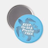 Behalt es Plastikschildkröte Magnet (Vorderseite/Rückseite)