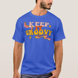 Behalt es Retro Floral Lächeln Gesicht psychische T-Shirt
