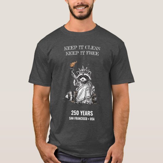 Behalt es sauber, Behalt es kostenlos - Raccoon Li T-Shirt (Vorderseite)