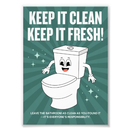 Behalt es sauber, Behalt frisch - Funny Bad Fotodruck (Vorne)