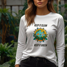 Behalt es sauber und grün | Frauen Basic Sweatshir Sweatshirt