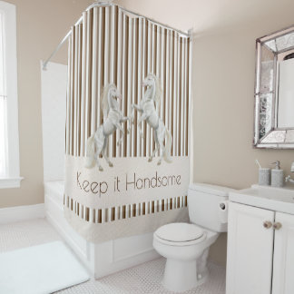 Behalt es schöne Duschvorhang Brown Stripe Pferd