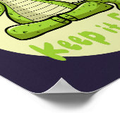 Behalt es Spaß Kawaii grünes Krokodil zu praktizie Poster (Ecke)