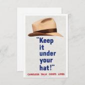 BEHALT ES UNTER IHREM HAT - CARELESS TALK VERLIERT EINLADUNG (Vorne/Hinten)