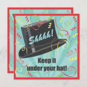 Behalt es unter Ihrer Hut Überraschung Party Einla Einladung (Vorne/Hinten)