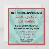 Behalt es unter Ihrer Hut Überraschung Party Einla Einladung (Rückseite)