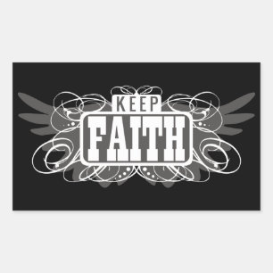 Behalt Faith Rechteckiger Aufkleber