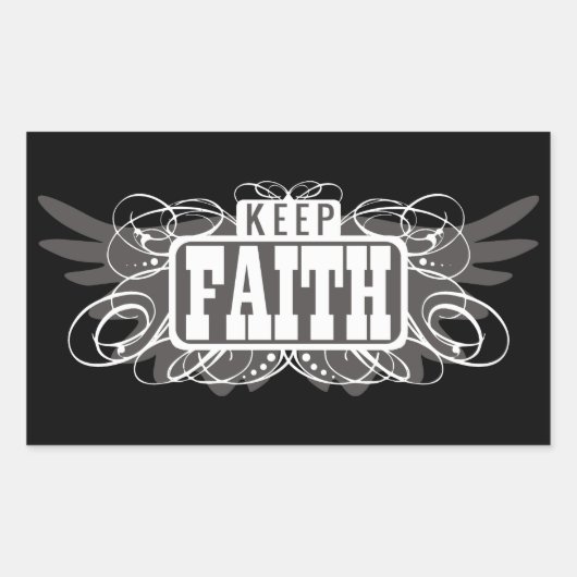 Behalt Faith Rechteckiger Aufkleber (Vorderseite)