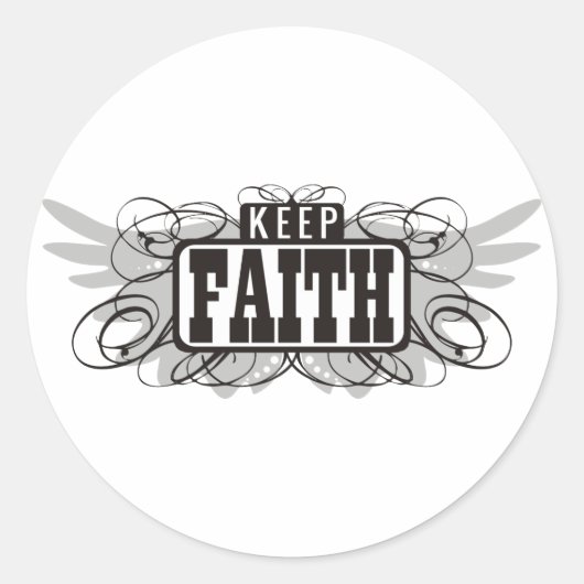 Behalt Faith Runder Aufkleber (Vorderseite)