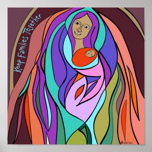 Behalt Familien gemeinsam - Madonna für kleines Po Poster (Vorne)