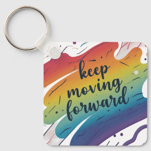 Behalt Forward Aluminium Square Schlüsselanhänger (Vorderseite)