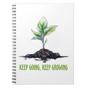 Behalt gehen, behalt wachsen notizblock