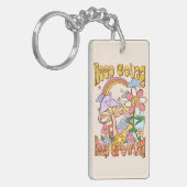 Behalt gehen, Behalt wachsen | Pilze und Blumen Schlüsselanhänger (Vorderseite links)