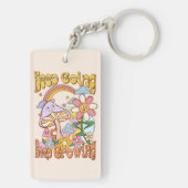 Behalt gehen, Behalt wachsen | Pilze und Blumen Schlüsselanhänger (Rückseite)