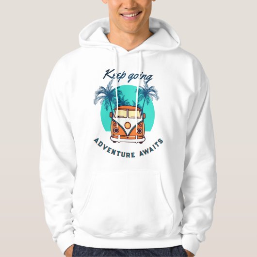 Behalt Going Adventure Awaits Hoodie - Retro Van (Vorderseite)