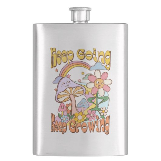 Behalt Going, Behalt Growing - Pilze & Blume Flachmann (Vorderseite)