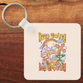 Behalt Going, Behaltend Wachsen - Pilz & Blume Schlüsselanhänger (Vorderseite)