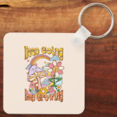 Behalt Going, Behaltend Wachsen - Pilz & Blume Schlüsselanhänger (Rückseite)