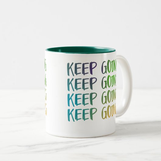 Behalt Going Bold & Vibraning Motivation Zweifarbige Tasse (VorderseiteRechts)