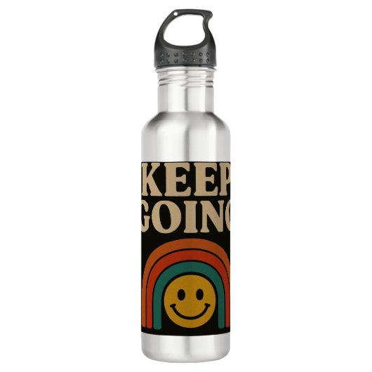 Behalt Going: Positivität in jedem Schritt Edelstahlflasche (Vorderseite)