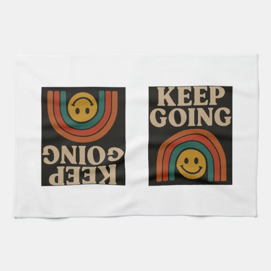 Behalt Going: Positivität in jedem Schritt Geschirrtuch (Horizontal)