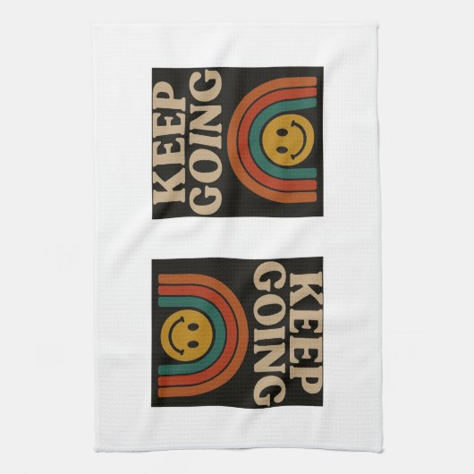 Behalt Going: Positivität in jedem Schritt Geschirrtuch (Vertikal)