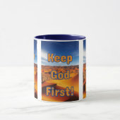 Behalt Gott Erste Glaubensbasierte Bild Zwei-Ton Tasse (Zentrum)