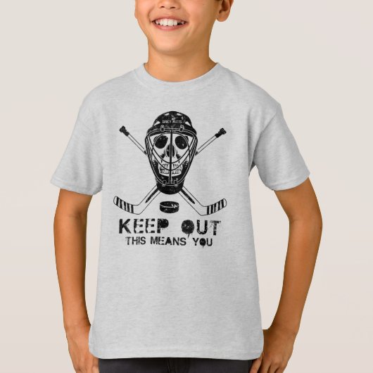 Behalt Hockey Goalie Skull Jugend T - Shirt (Vorderseite)