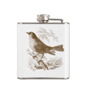 Behalt Hoffnung in Dein Herz Singvogel auf Zweig Flachmann (Rückseite)