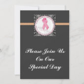 behalt Hoffnung lebendig rosa Bandbrustkrebs Einladung (Vorderseite)