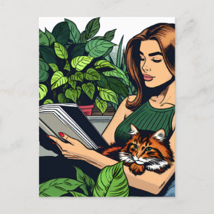 Behalt in Touch   Frauen lesen Postkarte