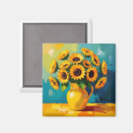 Behalt in Touch | Gelbe Sonnenblumen Magnet