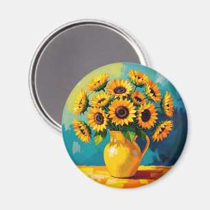 Behalt in Touch   Gelbe Sonnenblumen Magnet