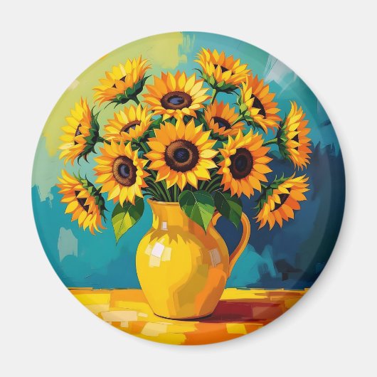 Behalt in Touch | Gelbe Sonnenblumen Magnet (Vorne)