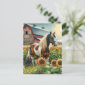 Behalt in Touch | Hübsches Pferd auf rustikalem Ba Postkarte (Stehend Vorderseite)