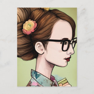 Behalt in Touch mit einem Buchliebhaber Postkarte