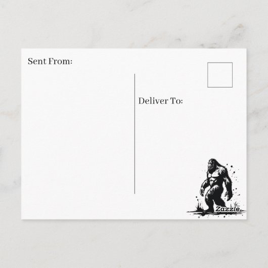 Behalt in Touch mit Sasquatch Postkarte (Rückseite)