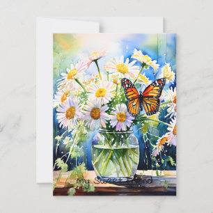 Behalt in Touch   Vase of Daisies Postkarte