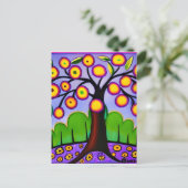 Behalt in Touch | Whimsical Folk Art Tree Postkarte (Stehend Vorderseite)