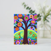 Behalt in Touch | Whimsical Tree Folk Art Postkarte (Stehend Vorderseite)