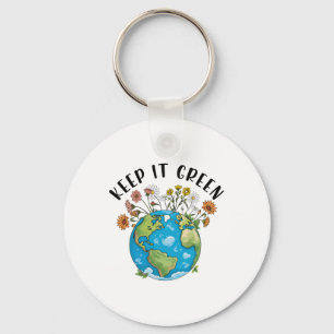 Behalt It Green Earth Day Niedlich Teacher Kids Gi Schlüsselanhänger