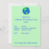 Behalt It Green Rett Earth Environment Art Einladung (Rückseite)